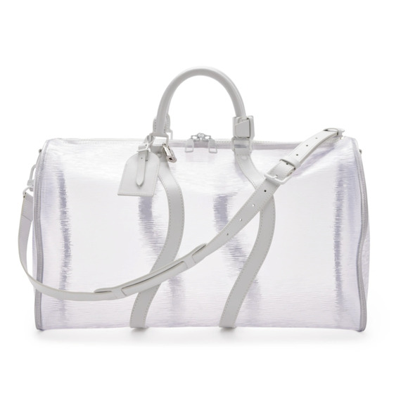 Louis Vuitton Keepall Bandouliere 50 Clear Epi White Duffle Weekend Travel Bag - Picture 3 of 12